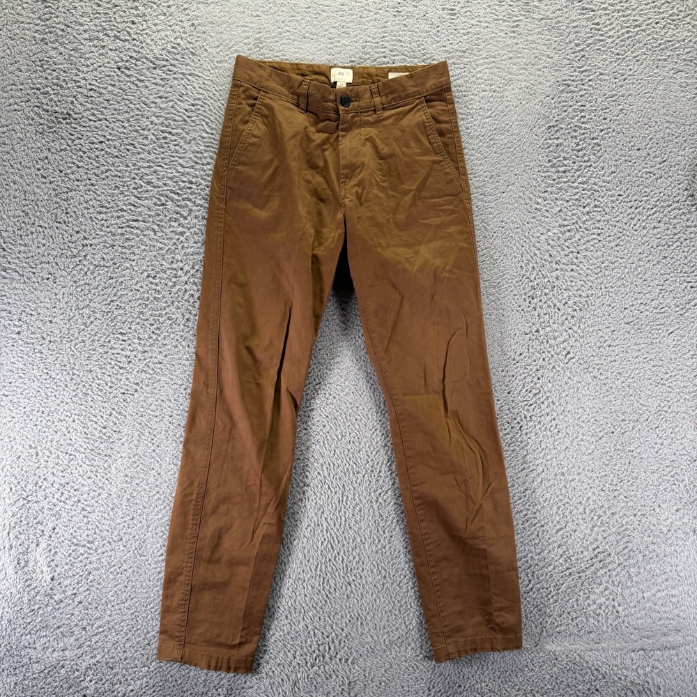 H&M L.O.G.G. Pants Mens 28x30 Brown Cotton Chino Skinny Business Preppy Stretch